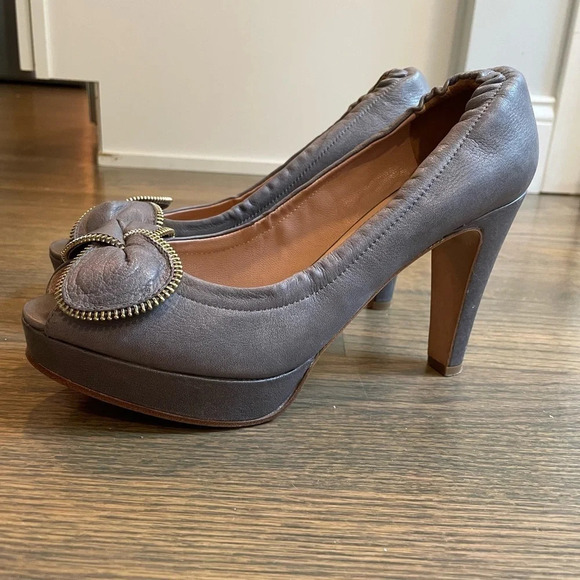 CHLOE See by Chloé Zipper Leather Bow Accents Pumps EU 40 - Picture 5 of 15